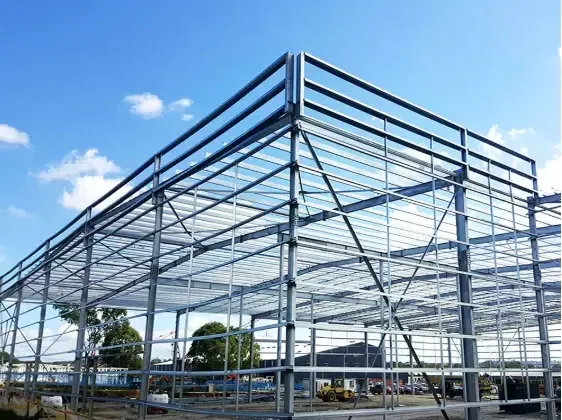 Tòa nhà thép kim loại prefab thực tế và đẹp cho kho
